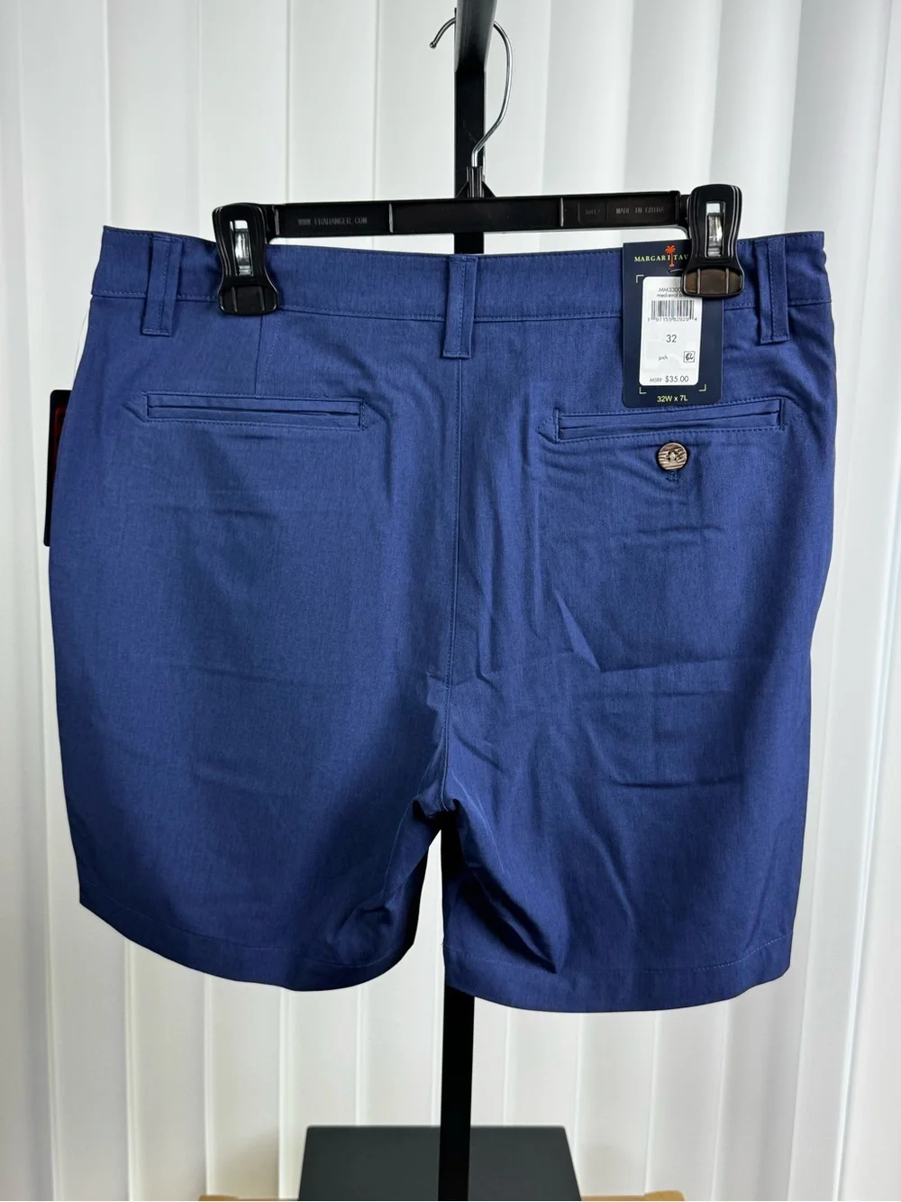 Margaritaville Blue Quick Dry Streach Shorts Size 32, NWT